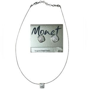Monet Silver Jewelry Set with Sparkling Accents